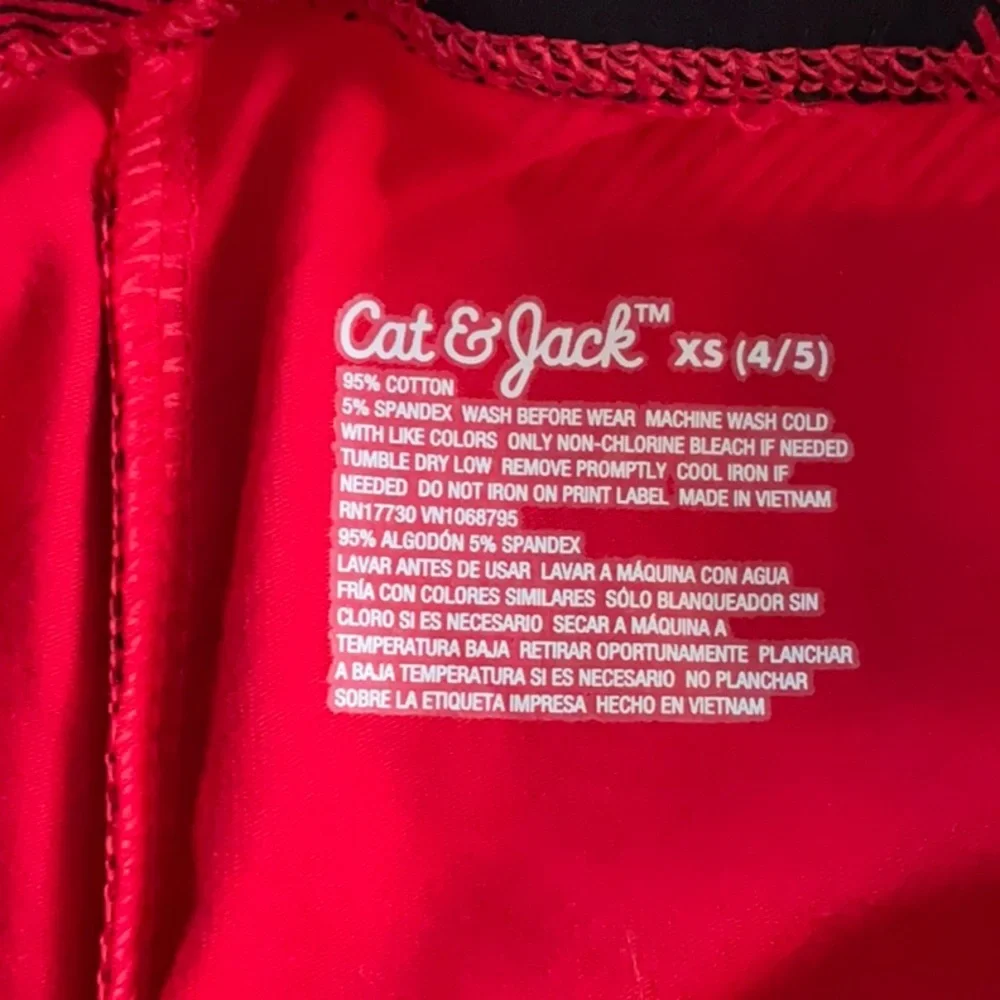 Cat‎ & Jack toddler Girls Buffalo plait Legging red black size XS 4-5
